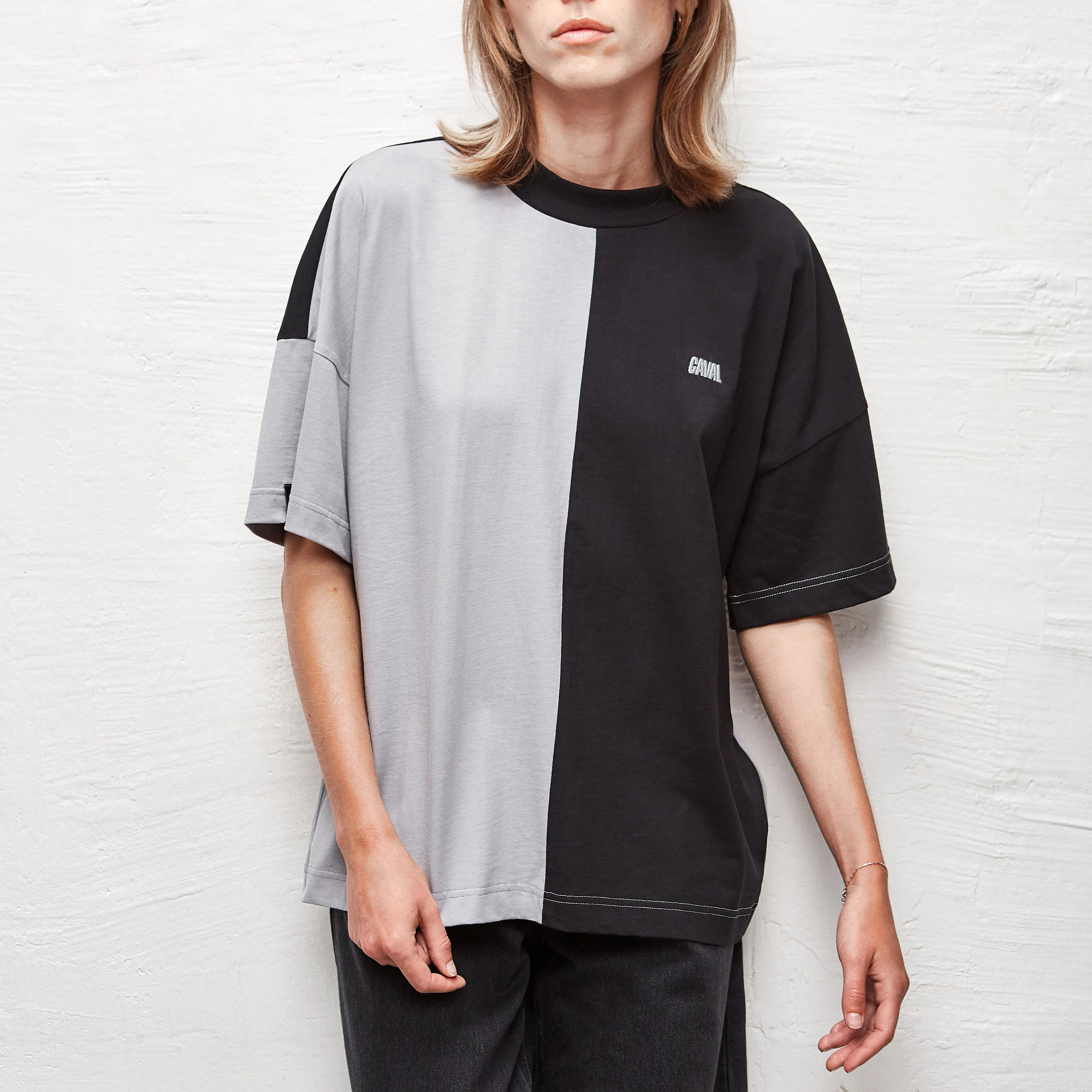 Split T-Shirt Man Grey
