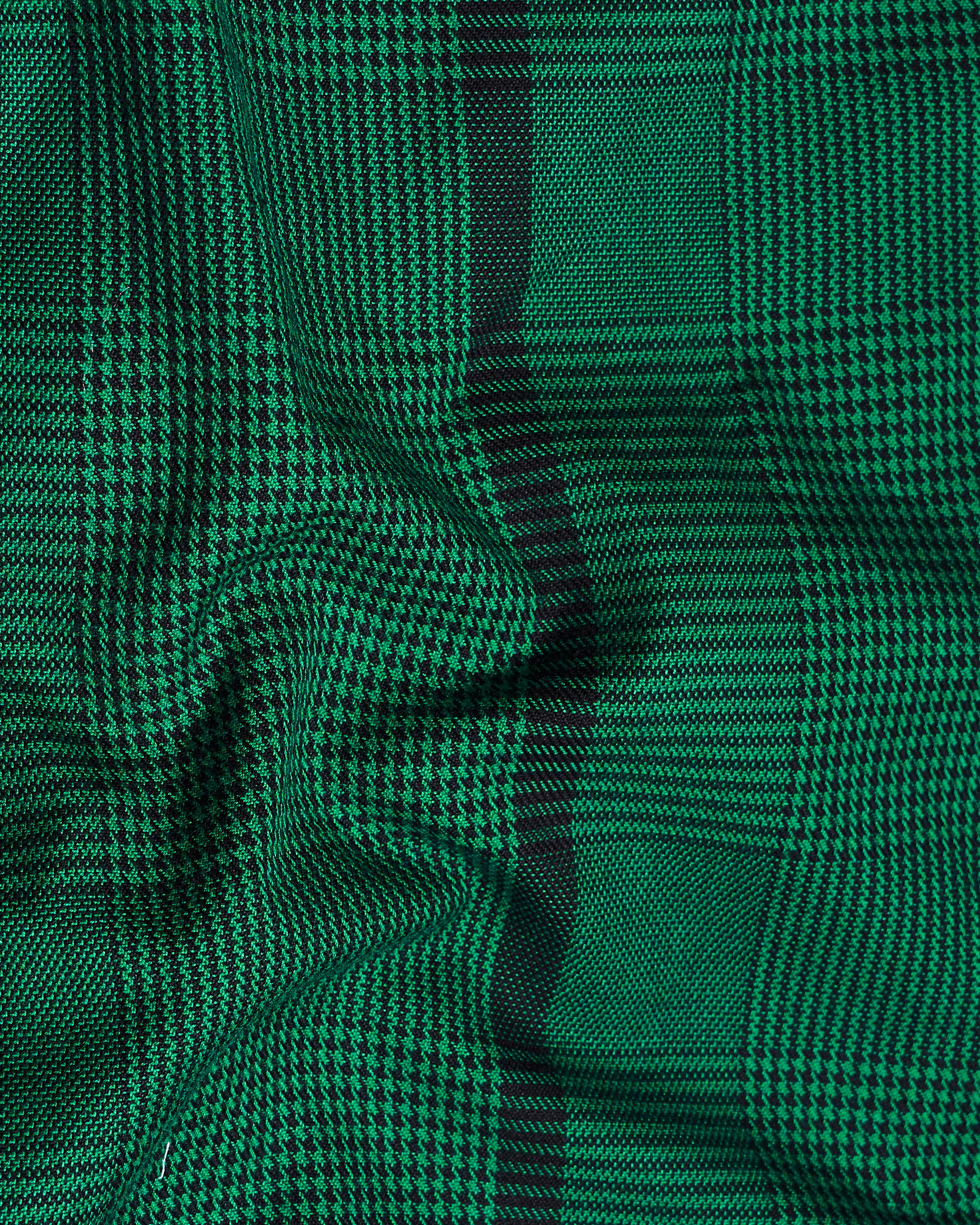 Spruce Green with Black Houndstooth Textured Overshirt