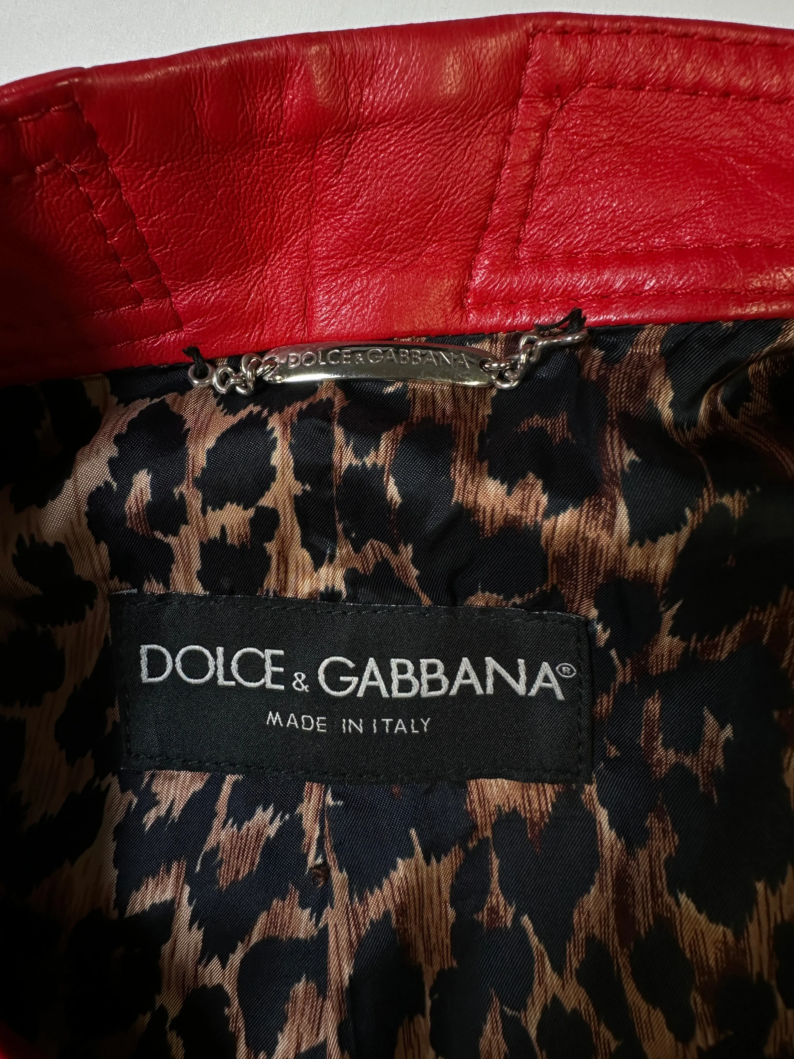 S/S 2001 Dolce & Gabbana runway
red biker Leather Jacket