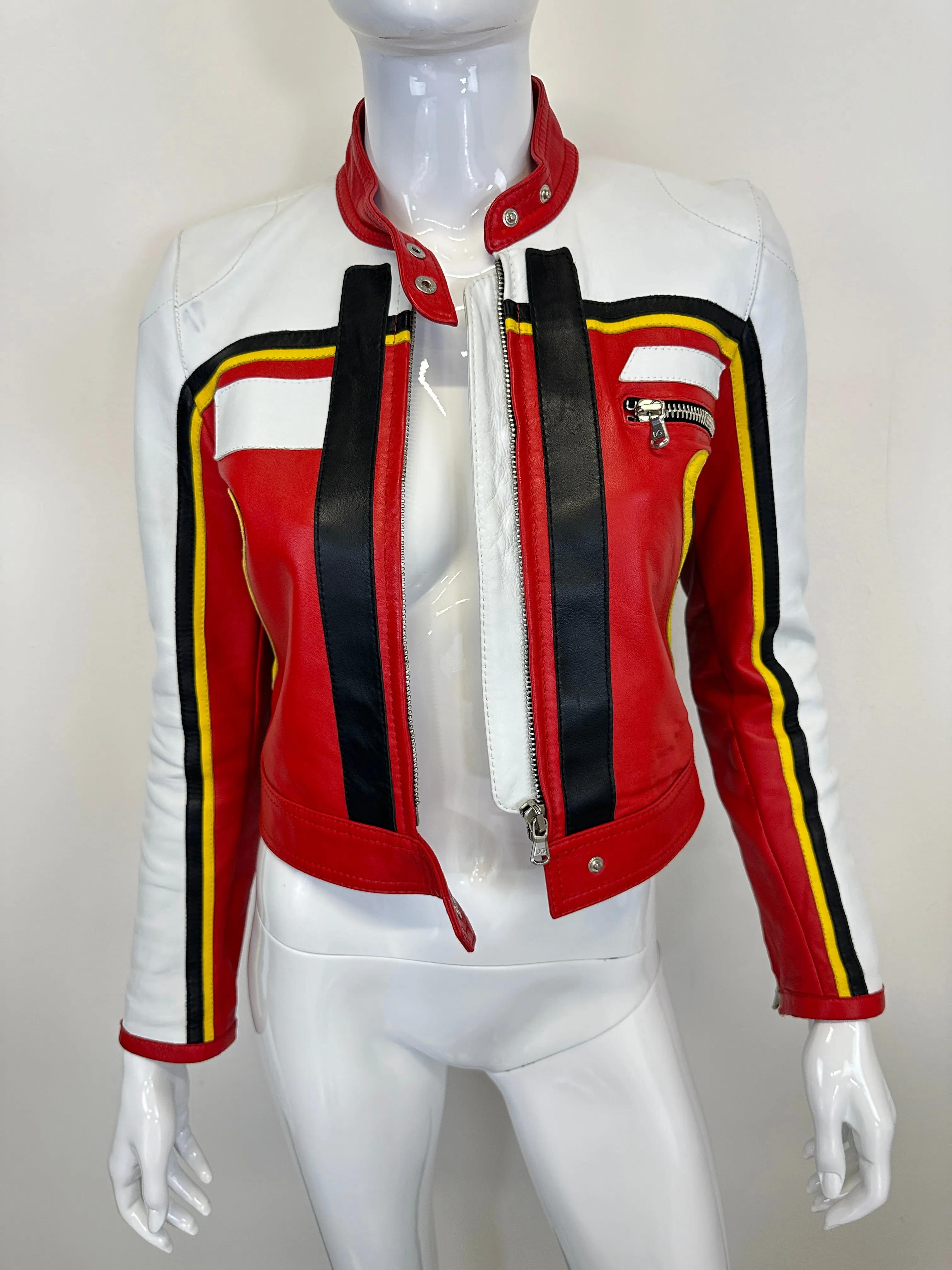 S/S 2001 Dolce & Gabbana runway
red biker Leather Jacket