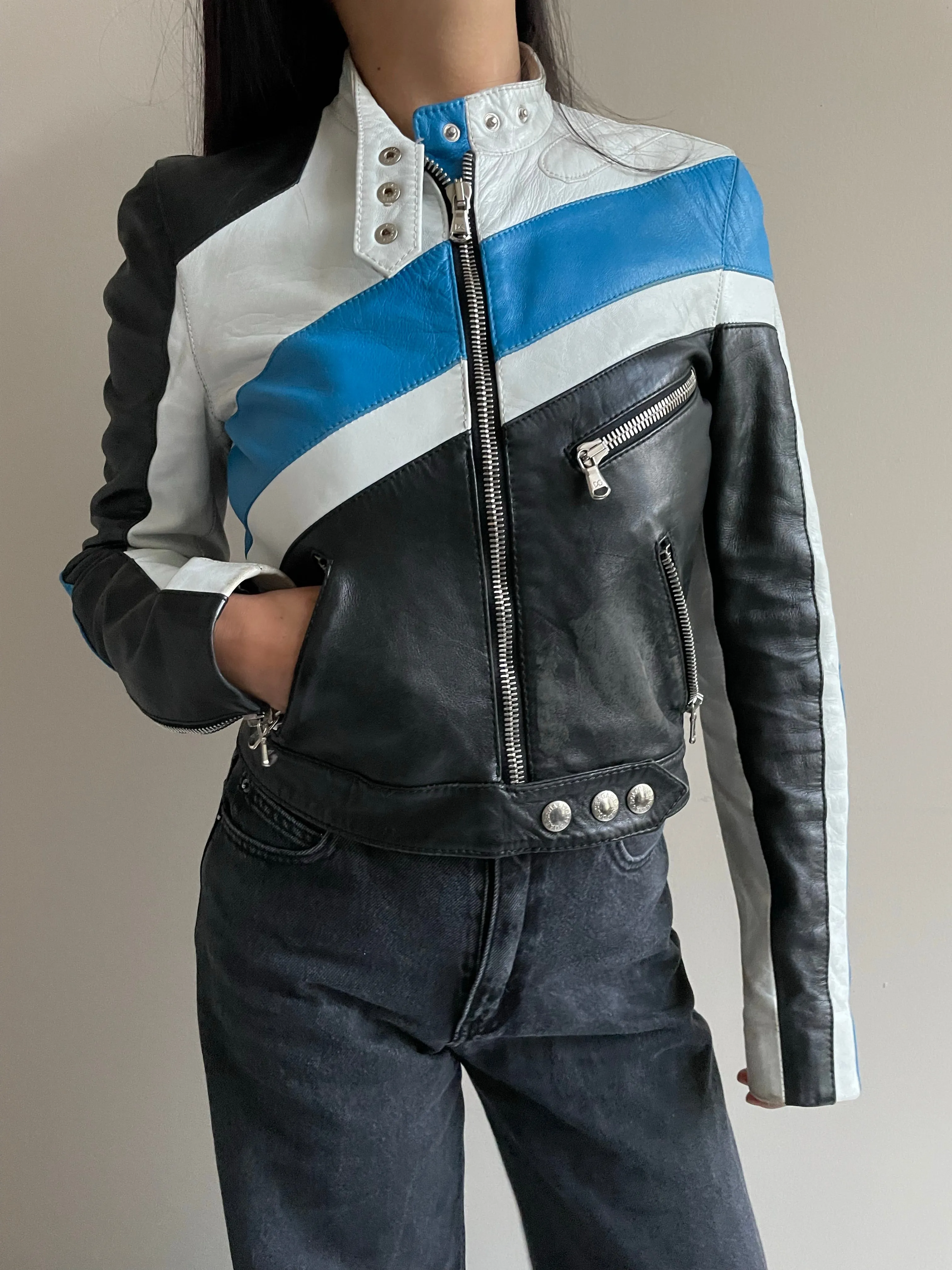 SS2001 Dolce & Gabbana biker Leather Jacket