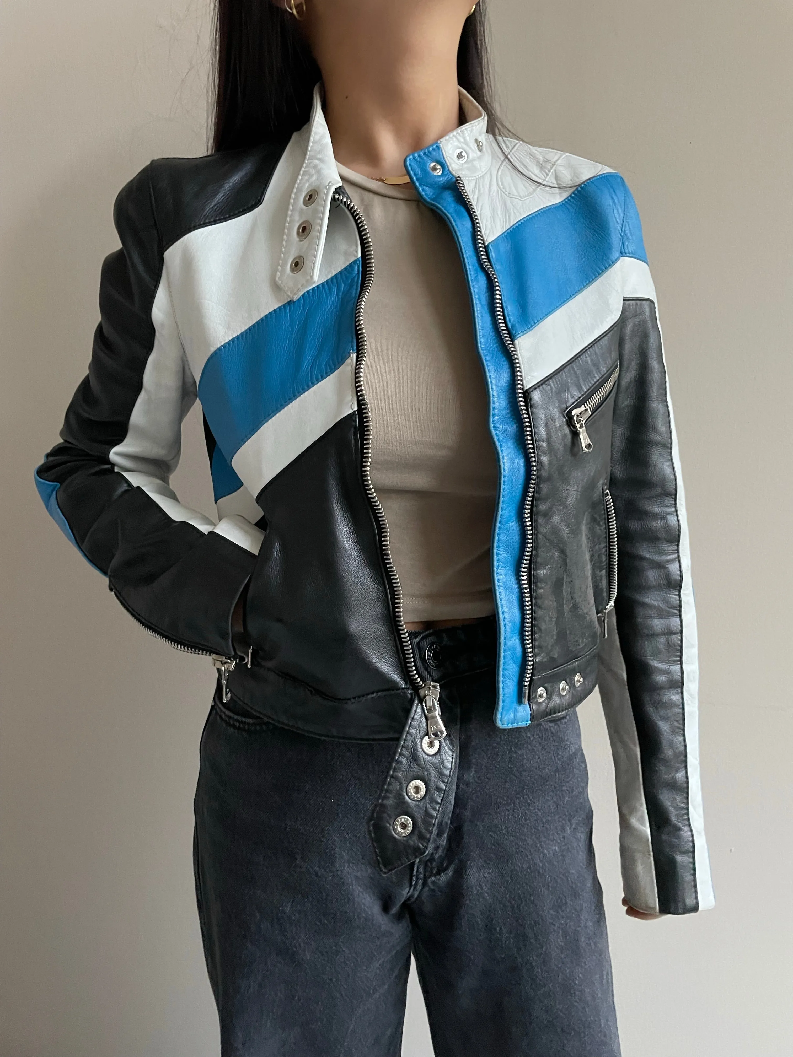 SS2001 Dolce & Gabbana biker Leather Jacket