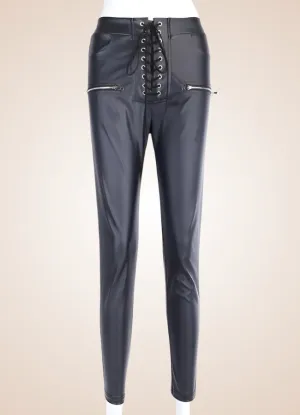 Steampunk Skinny Lace Up Pants