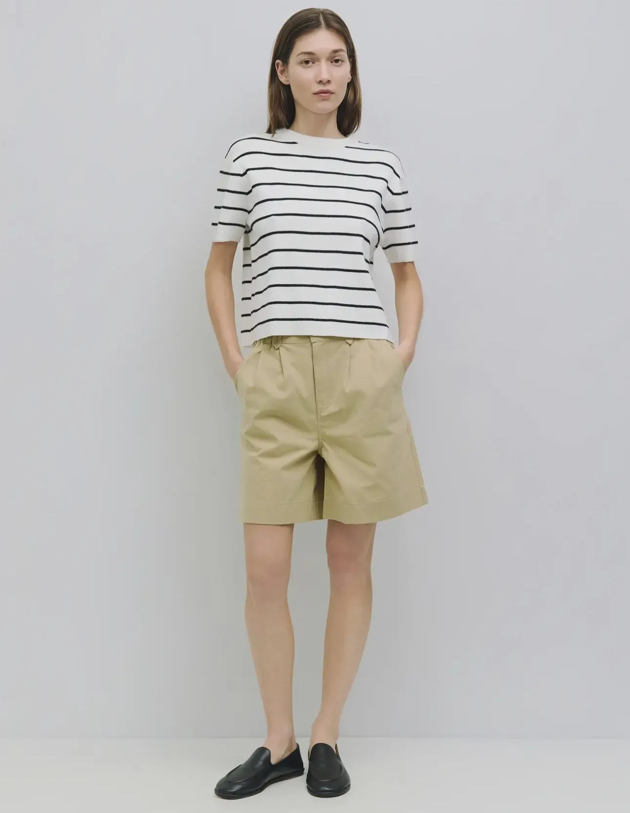 Striped Short-Sleeve Knit Top
