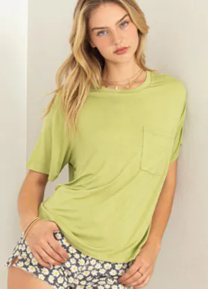 Super Soft Pocket Tee- Olive