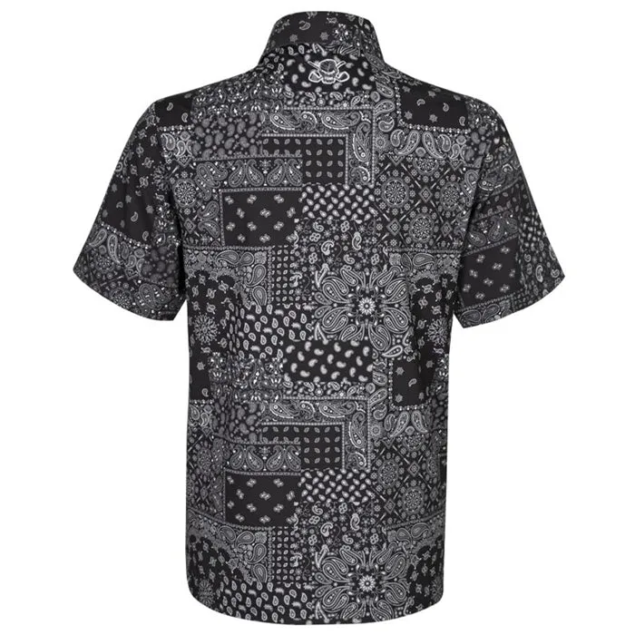 Tattoo Golf Hustler Cool-Stretch Men's Golf Shirt (Black)