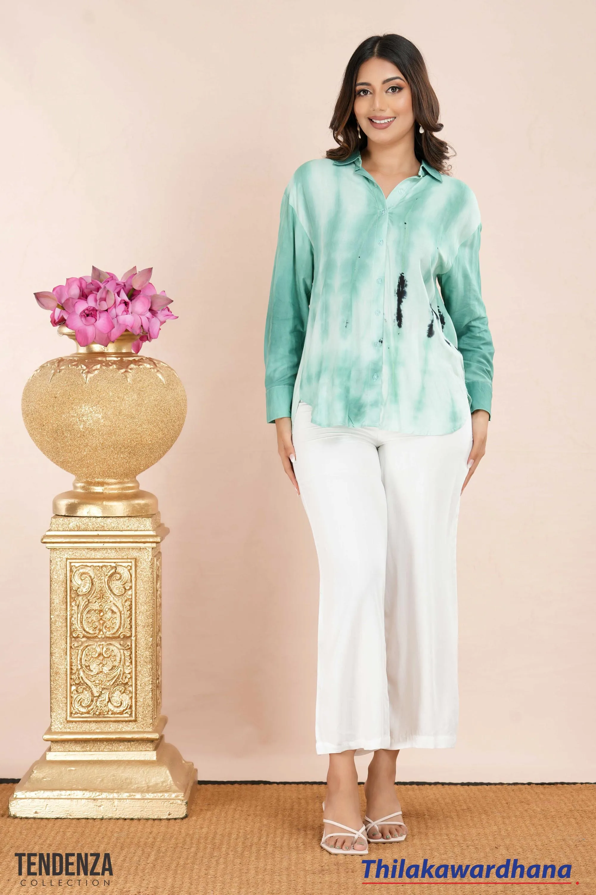 Tendenza Breezy Green Tie & Dye Shirt