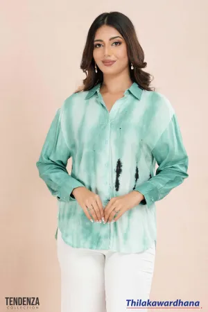 Tendenza Breezy Green Tie & Dye Shirt
