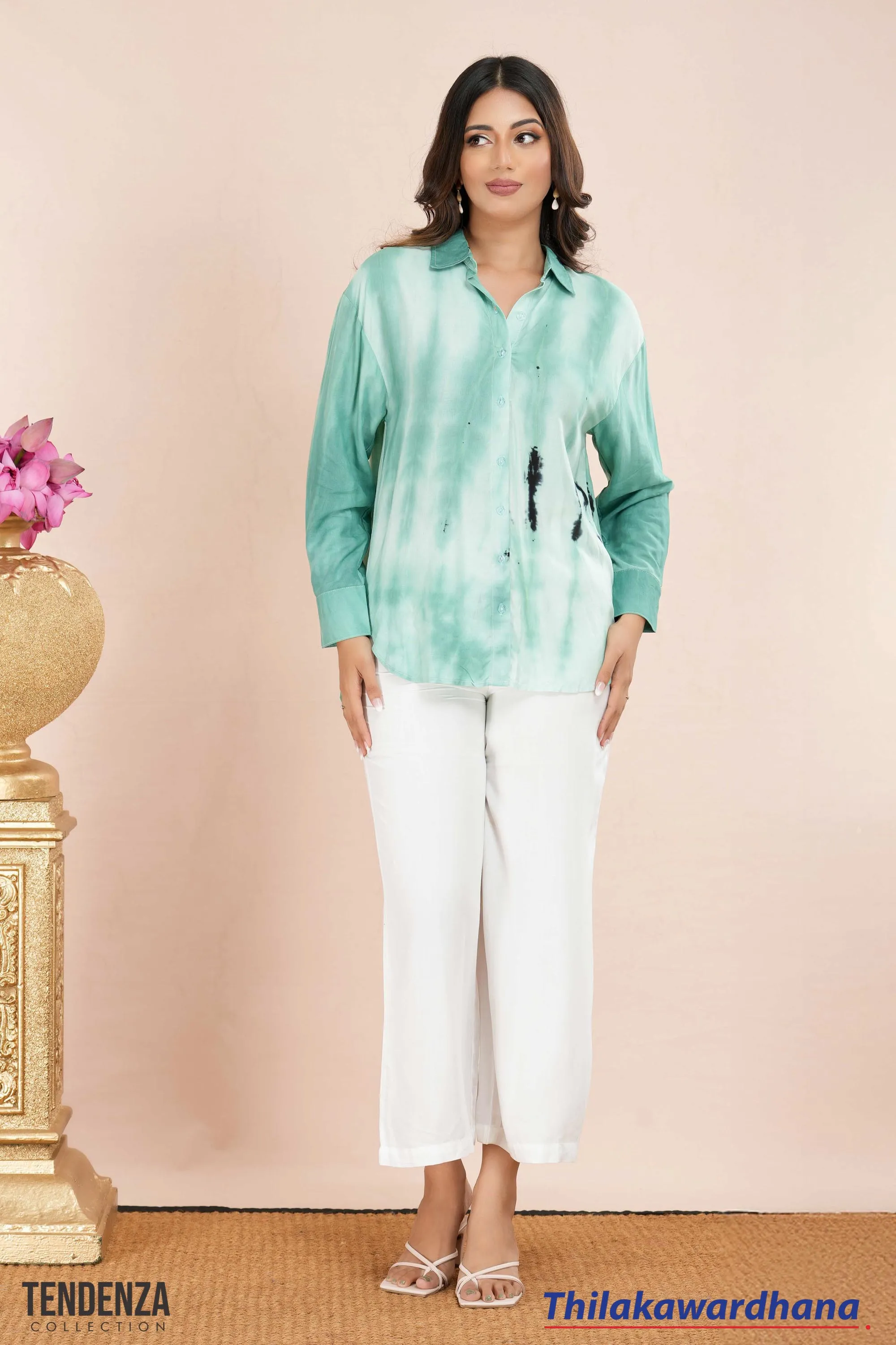 Tendenza Breezy Green Tie & Dye Shirt
