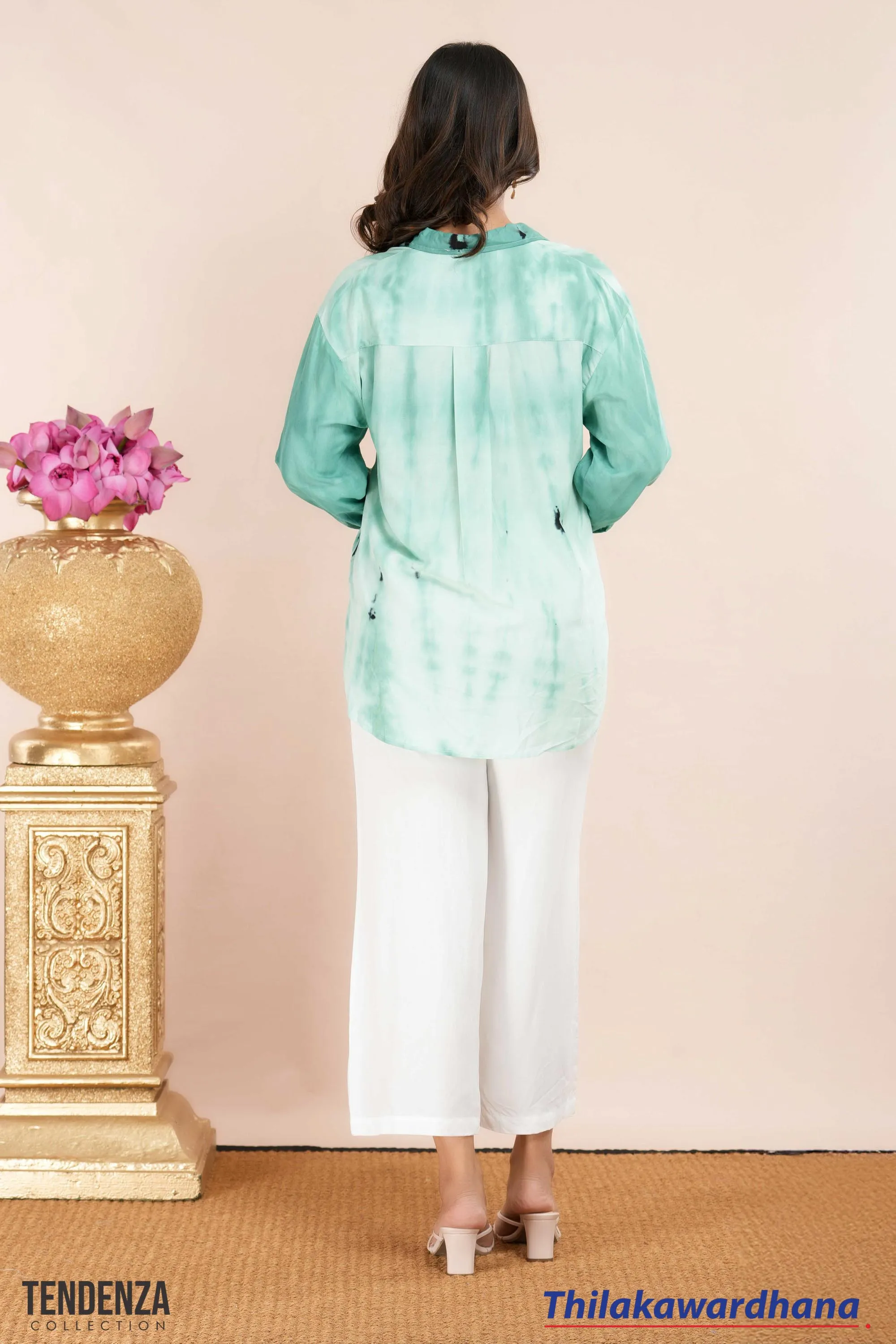 Tendenza Breezy Green Tie & Dye Shirt
