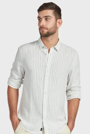 The Academy Brand Joey Long Sleeve Shirt - Natural/Blue