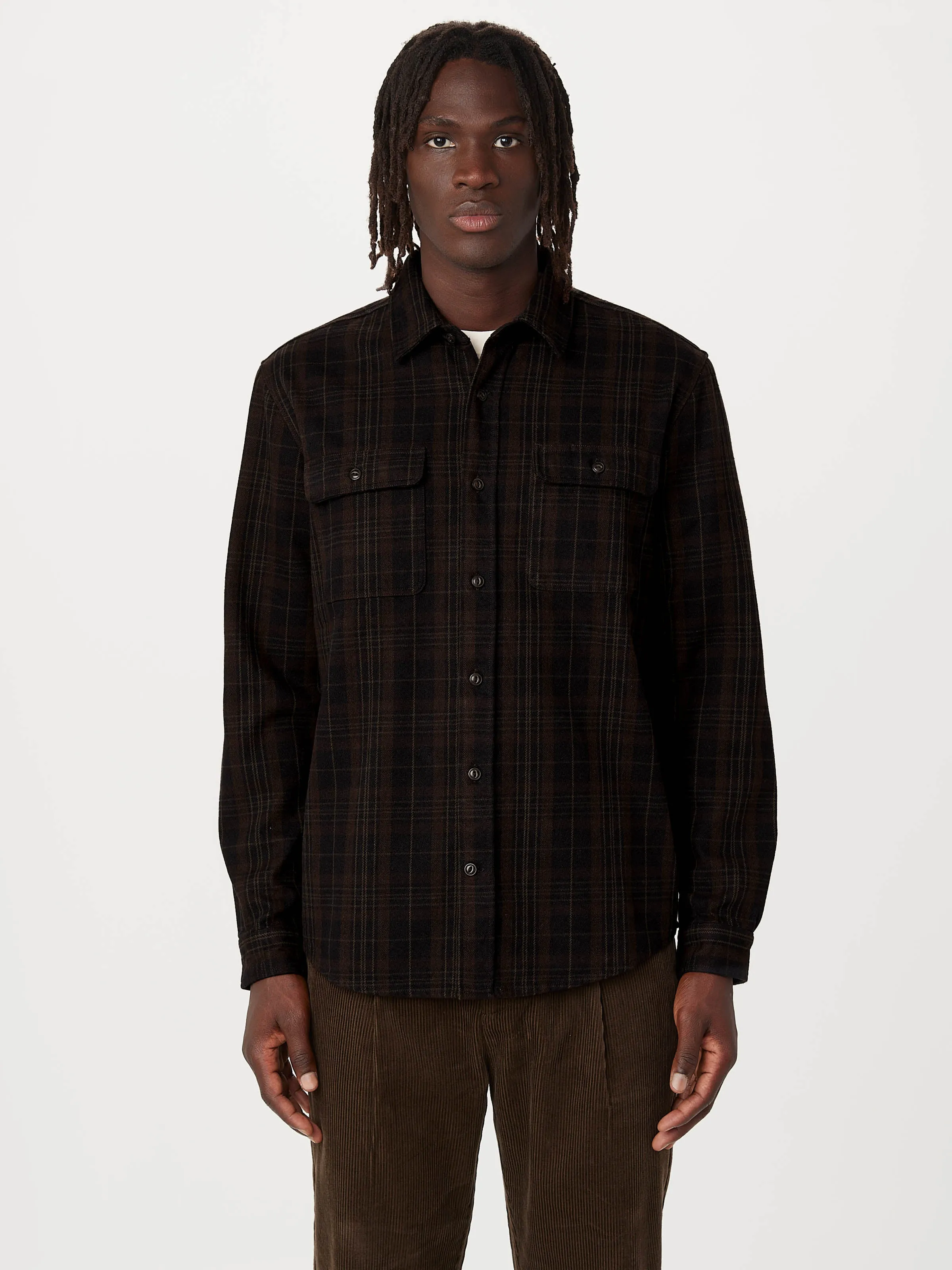 The Heavy Flannel Shirt in Deep Blue