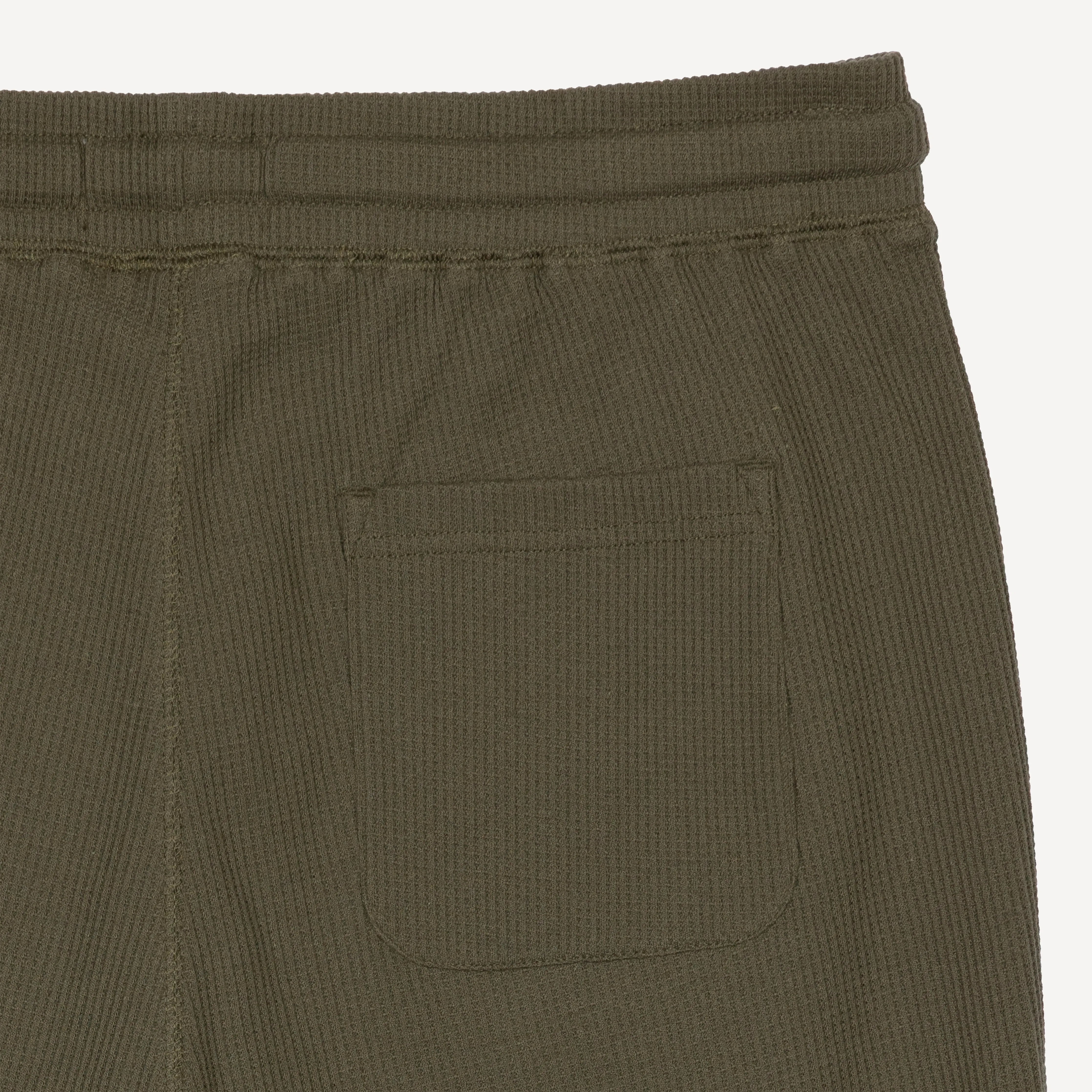 Thermal Waffle Knit Tee & Shorts Set - Dusty Olive