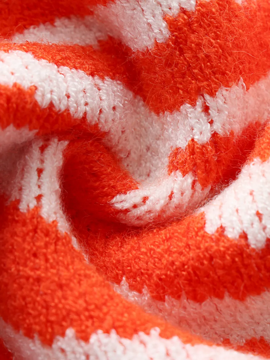Tiger Year Animal Patterned Knit Cardigan - Orange