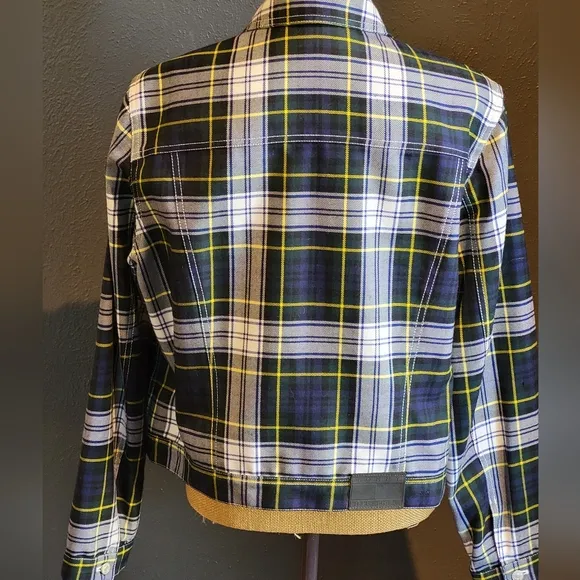 Tommy Hilfiger Xlarge lightweight wool blue and green plaid jacket