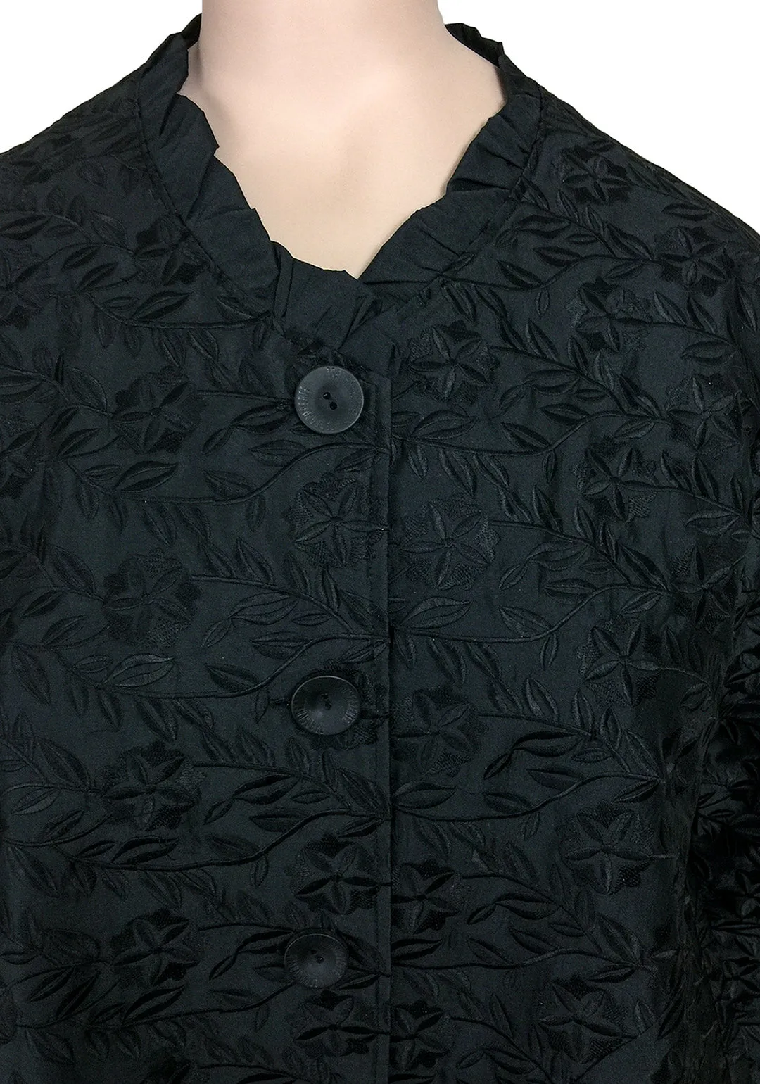 Transparente Black Embroidered Silk Jacket