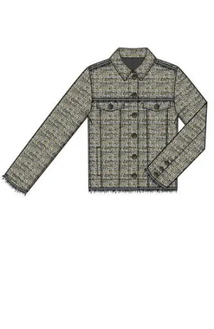 Trucker Jacket with Fray Seaming