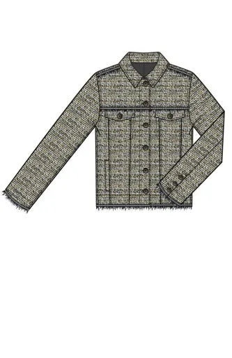 Trucker Jacket with Fray Seaming