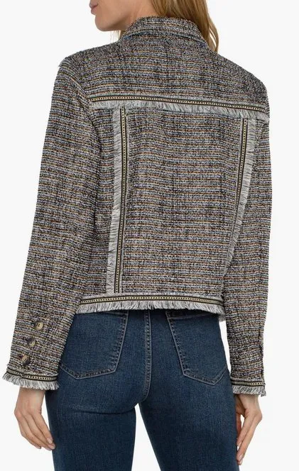 Trucker Jacket with Fray Seaming
