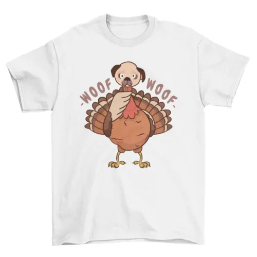 Turkey with a dog mask t-shirt