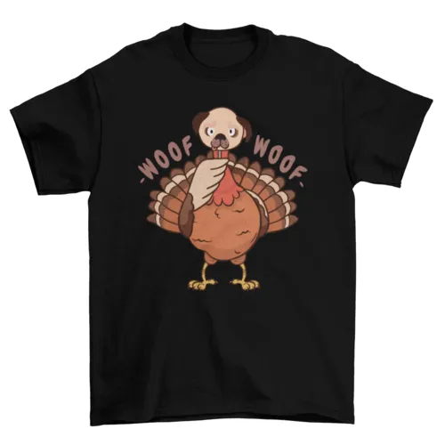 Turkey with a dog mask t-shirt