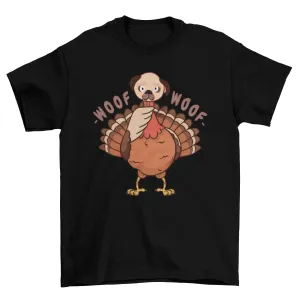 Turkey with a dog mask t-shirt