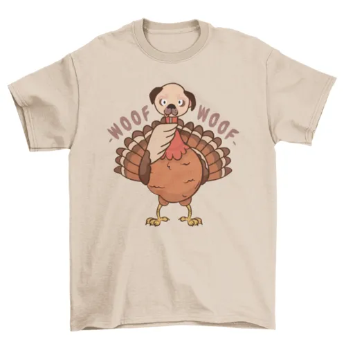 Turkey with a dog mask t-shirt