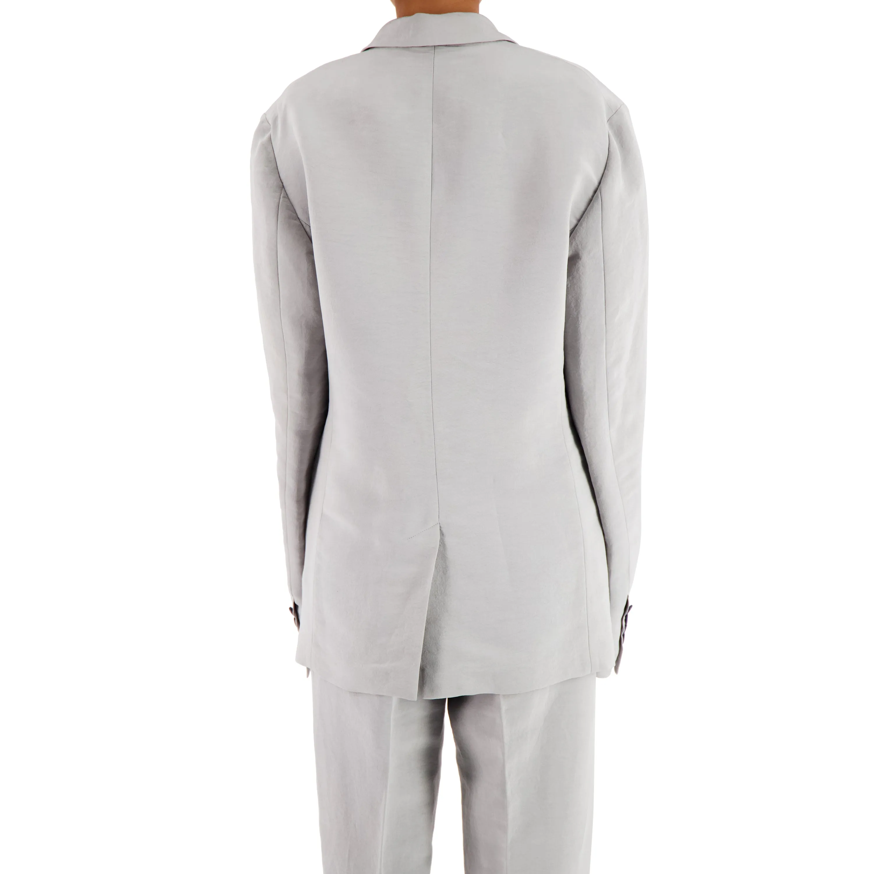 Udo Unlined Raw Silk 2 Button Notch Lapel Jacket Ice Blue