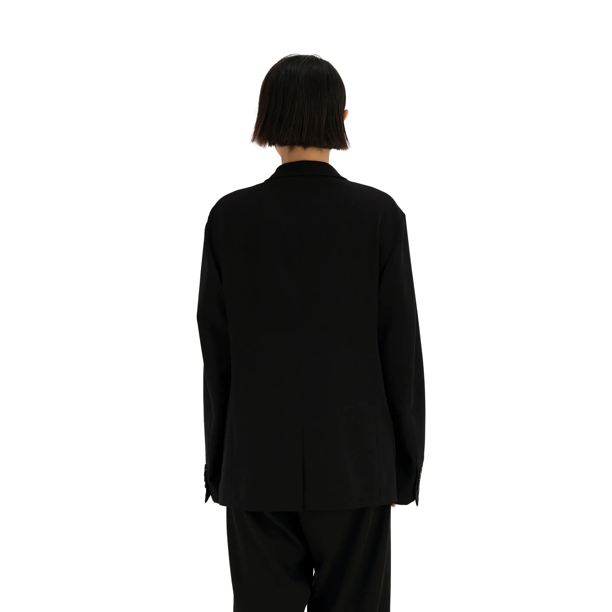 Udo Unlined Tropical Wool Twill 2 Button Notch Label Jacket Black