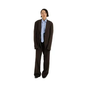 Udo Unlined Tropical Wool Twill 2 Button Notch Label Jacket Dark Chocolate Brown