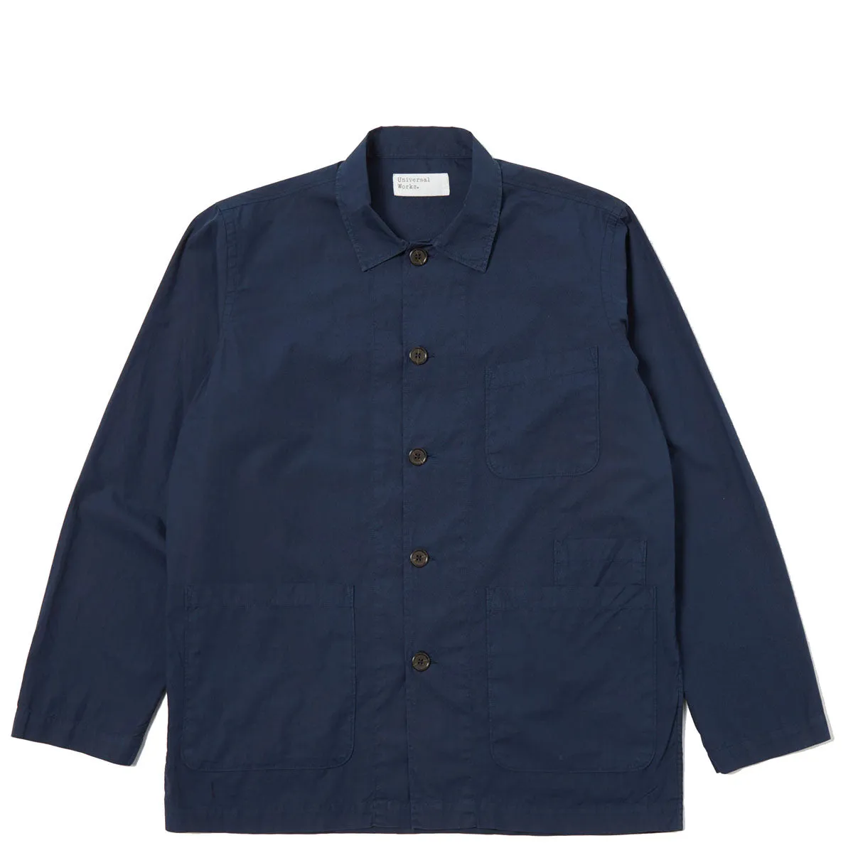 Universal Works Bakers Overshirt Navy Organic Fine Poplin