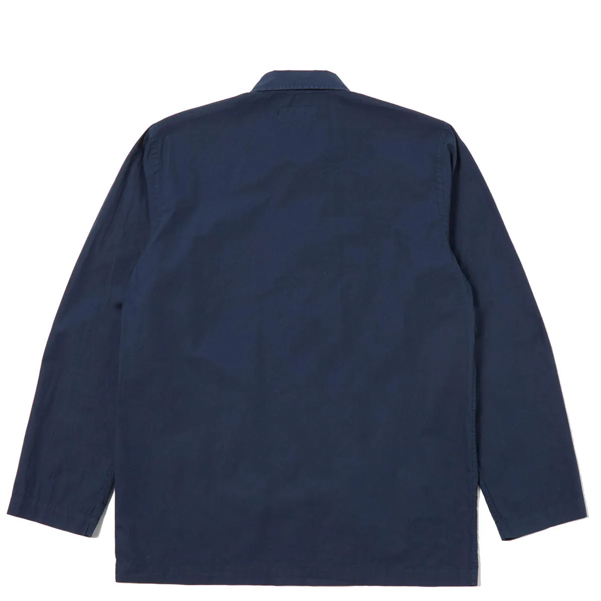 Universal Works Bakers Overshirt Navy Organic Fine Poplin