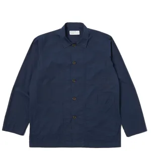 Universal Works Bakers Overshirt Navy Organic Fine Poplin