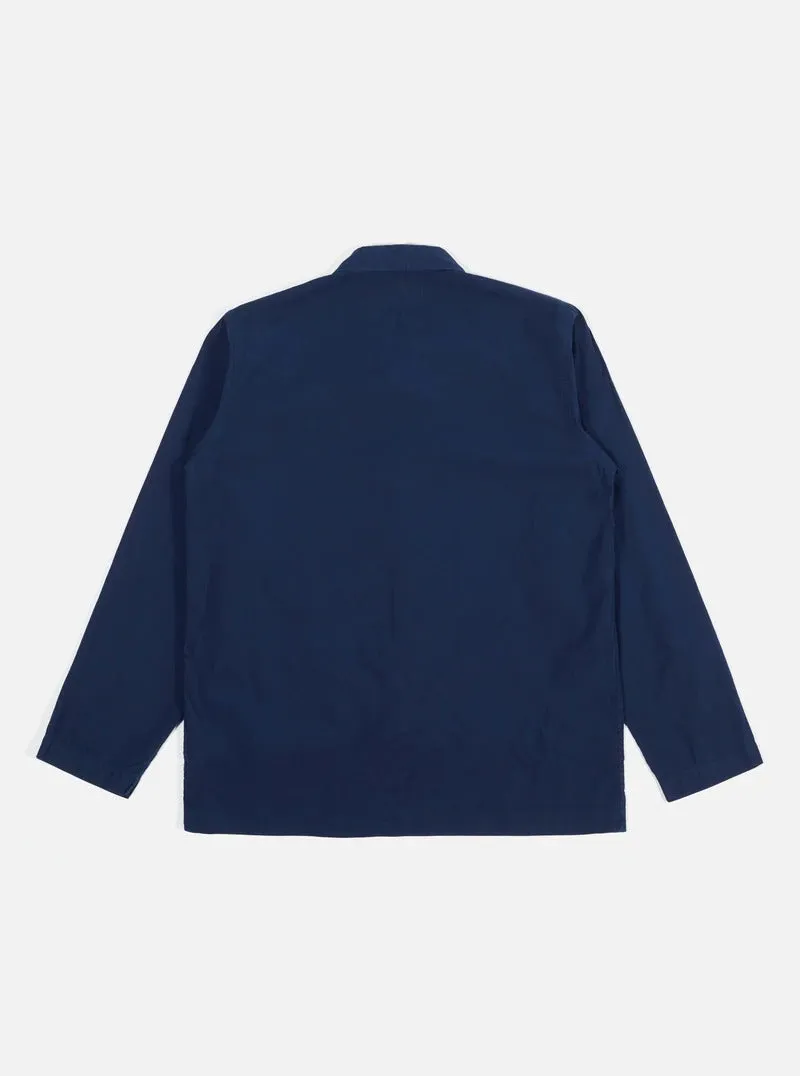 【Universal Works】Bakers Overshirt In Navy Organic Fine Poplin／成衣染 海軍藍 烘焙師襯衫外套