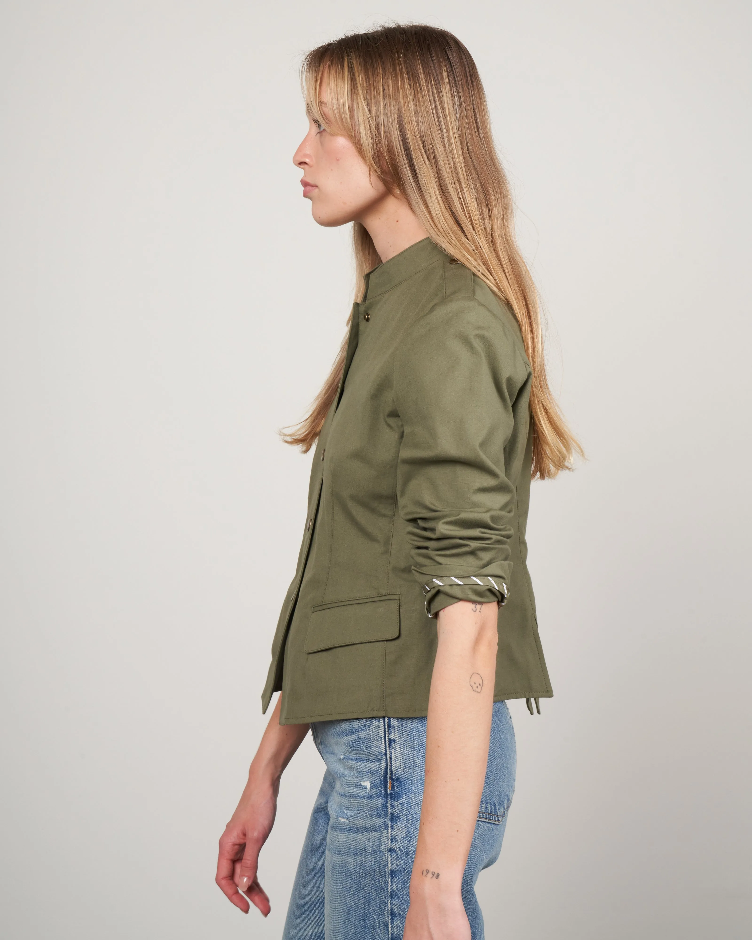 unlined army jacket - olive