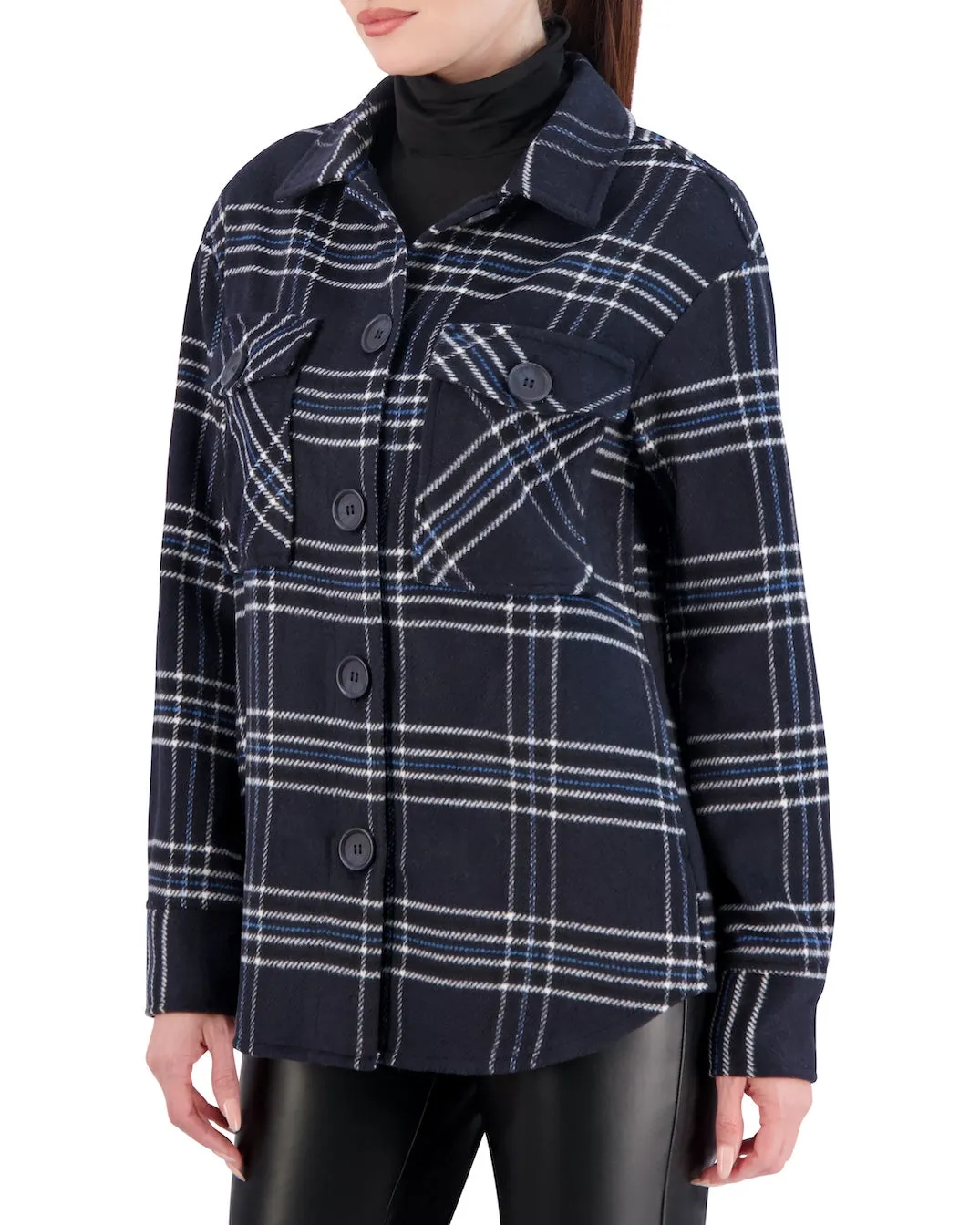 Unlined Vegan Cashmere Plaid Shacket