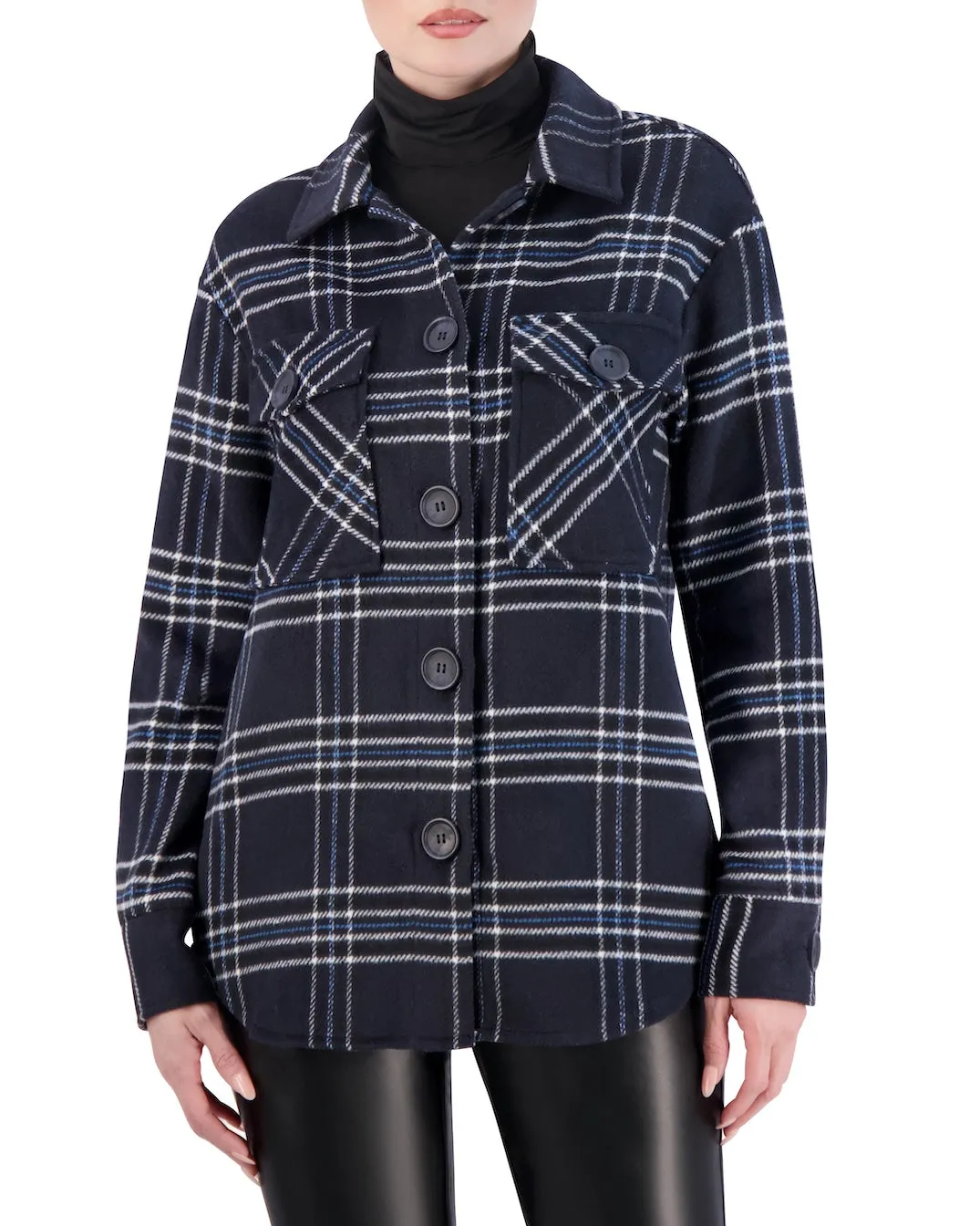 Unlined Vegan Cashmere Plaid Shacket