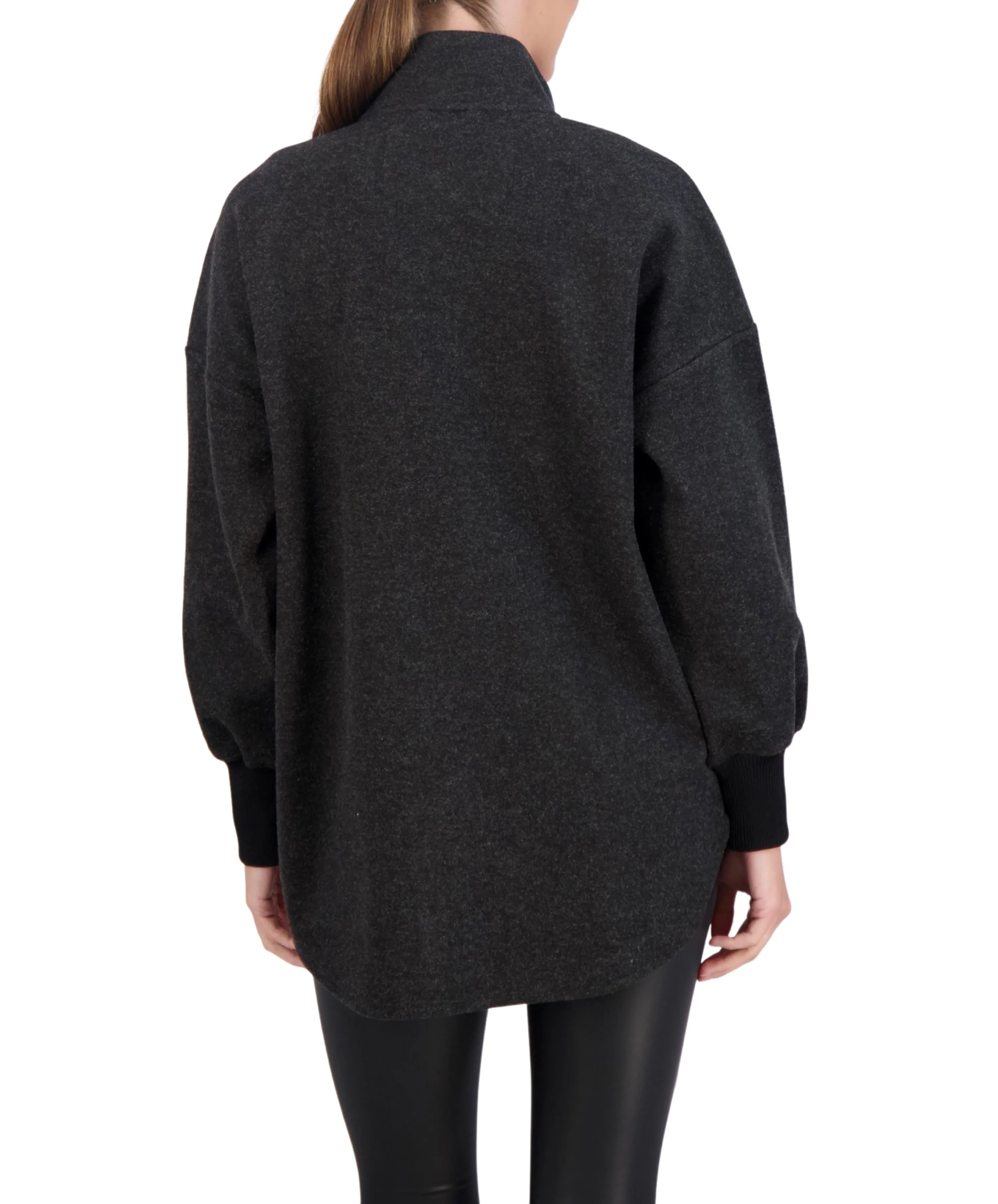 Unlined Vegan Cashmere Zip Jacket with Knit Cuffs