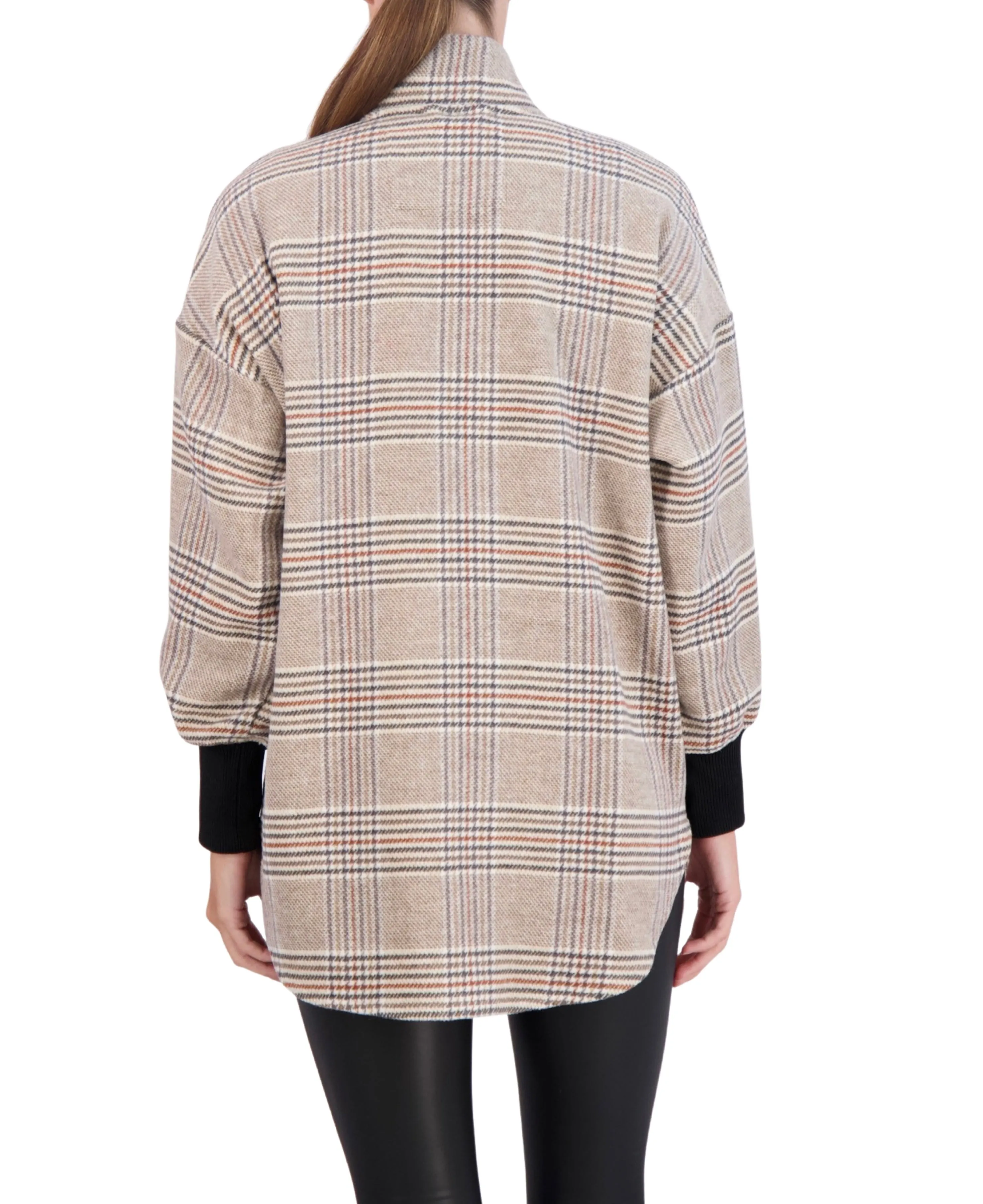 Unlined Vegan Cashmere Zip Jacket with Knit Cuffs