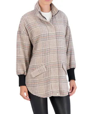 Unlined Vegan Cashmere Zip Jacket with Knit Cuffs