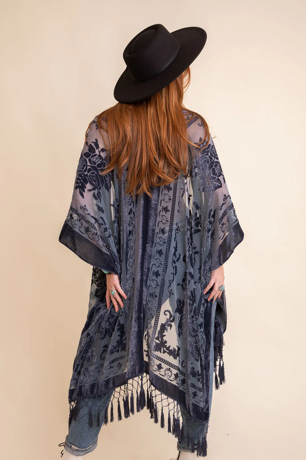 Velvet Mesh Tapestry Kimonos.