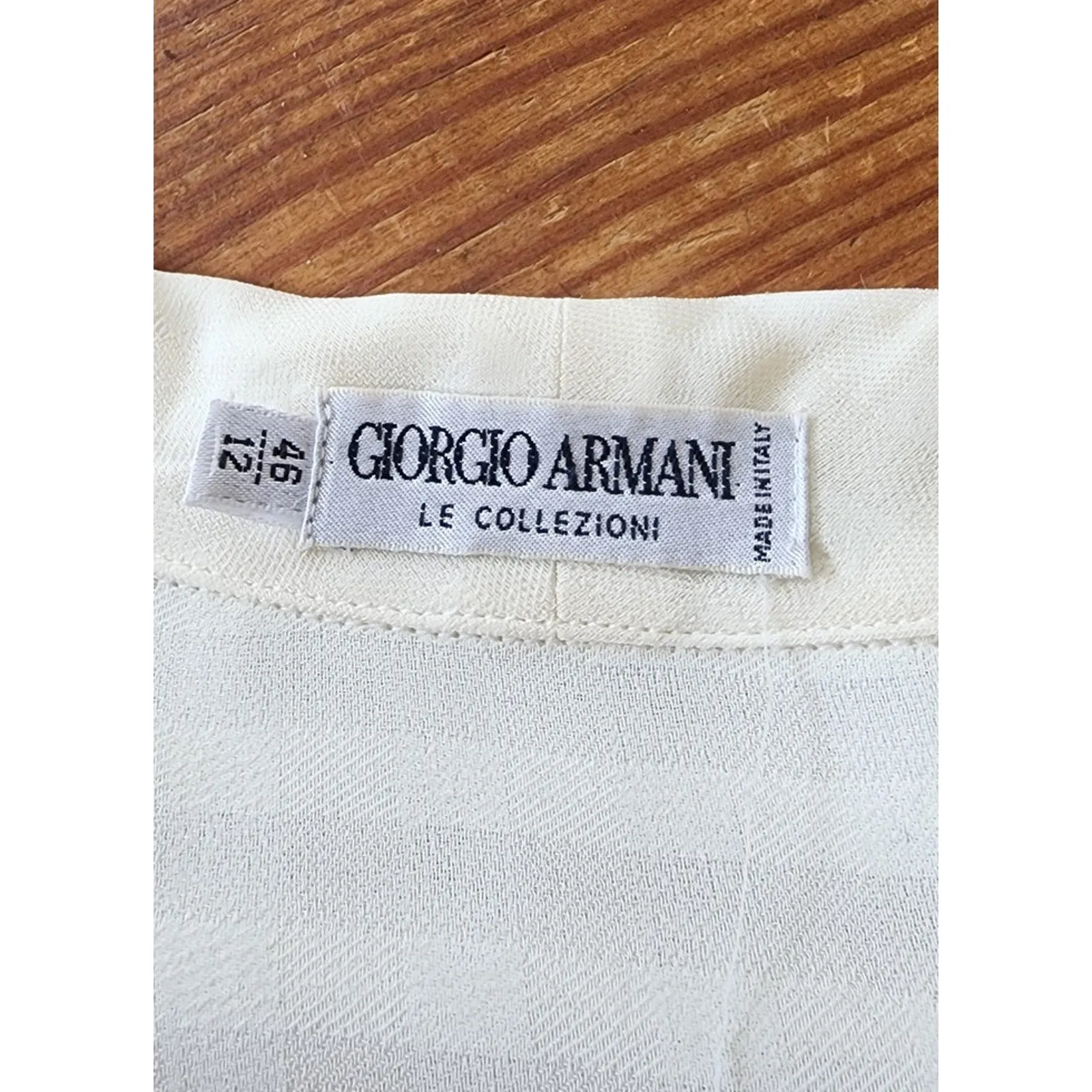 Vintage 90s Armani Le Collezioni Jacket Cream Stripe
