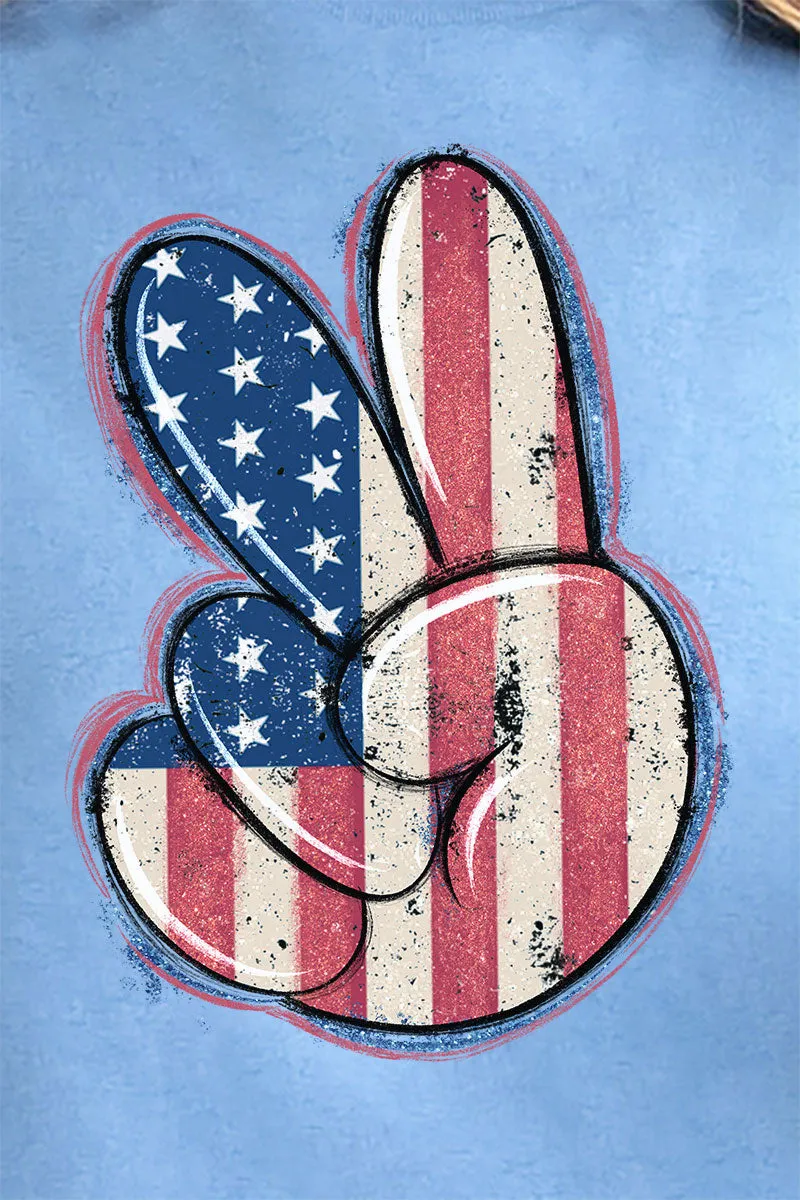 Vintage American Peace Sign Short Sleeve Relaxed Fit T-Shirt
