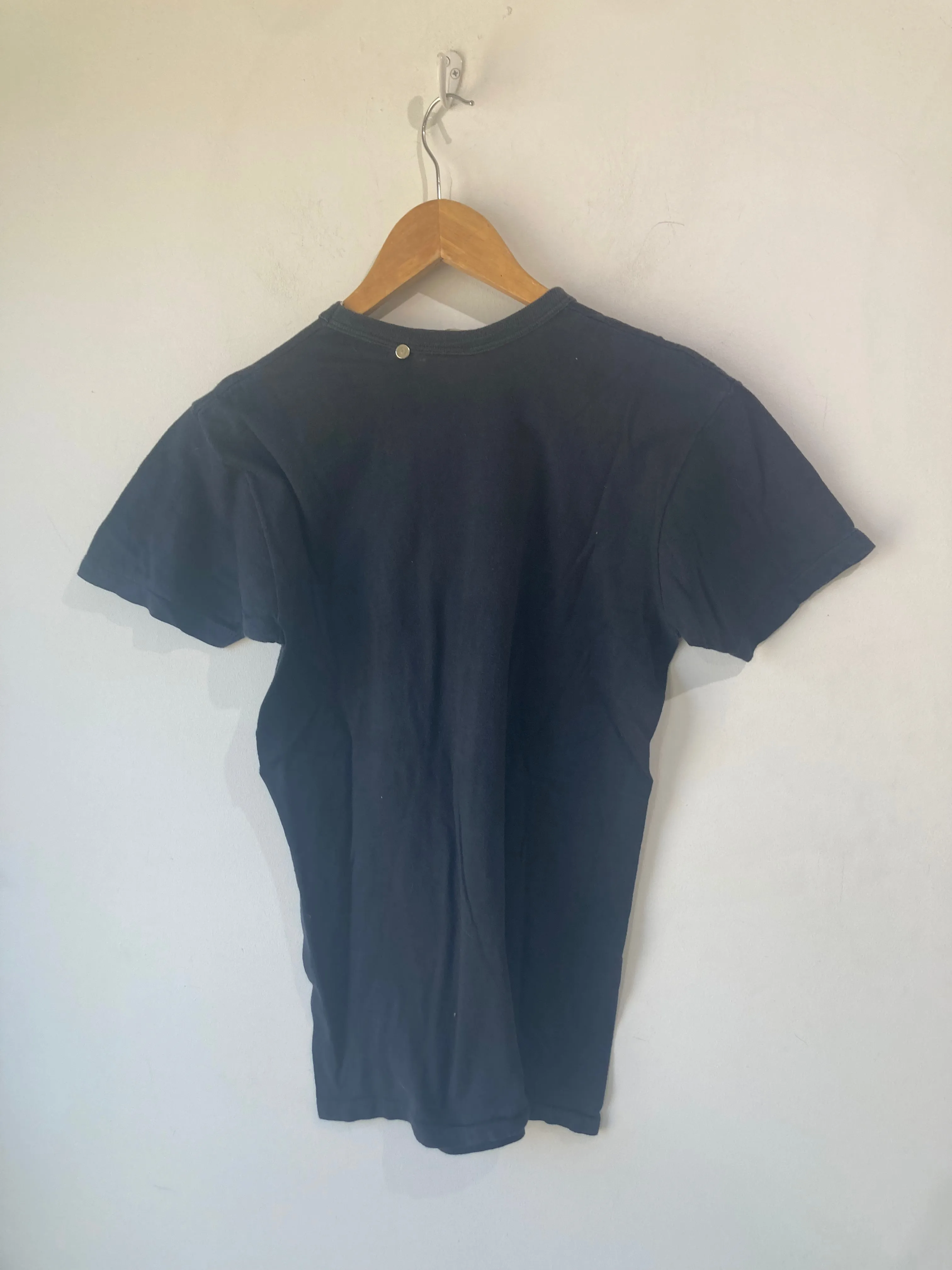 Vintage Heart Black Tee Glitter Logo 70's