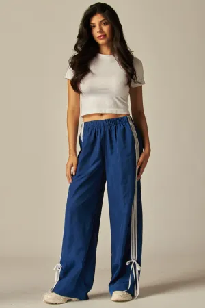 Vintage Navy Side Striped Ribbon Tie Track Pants 2/24/25 9600