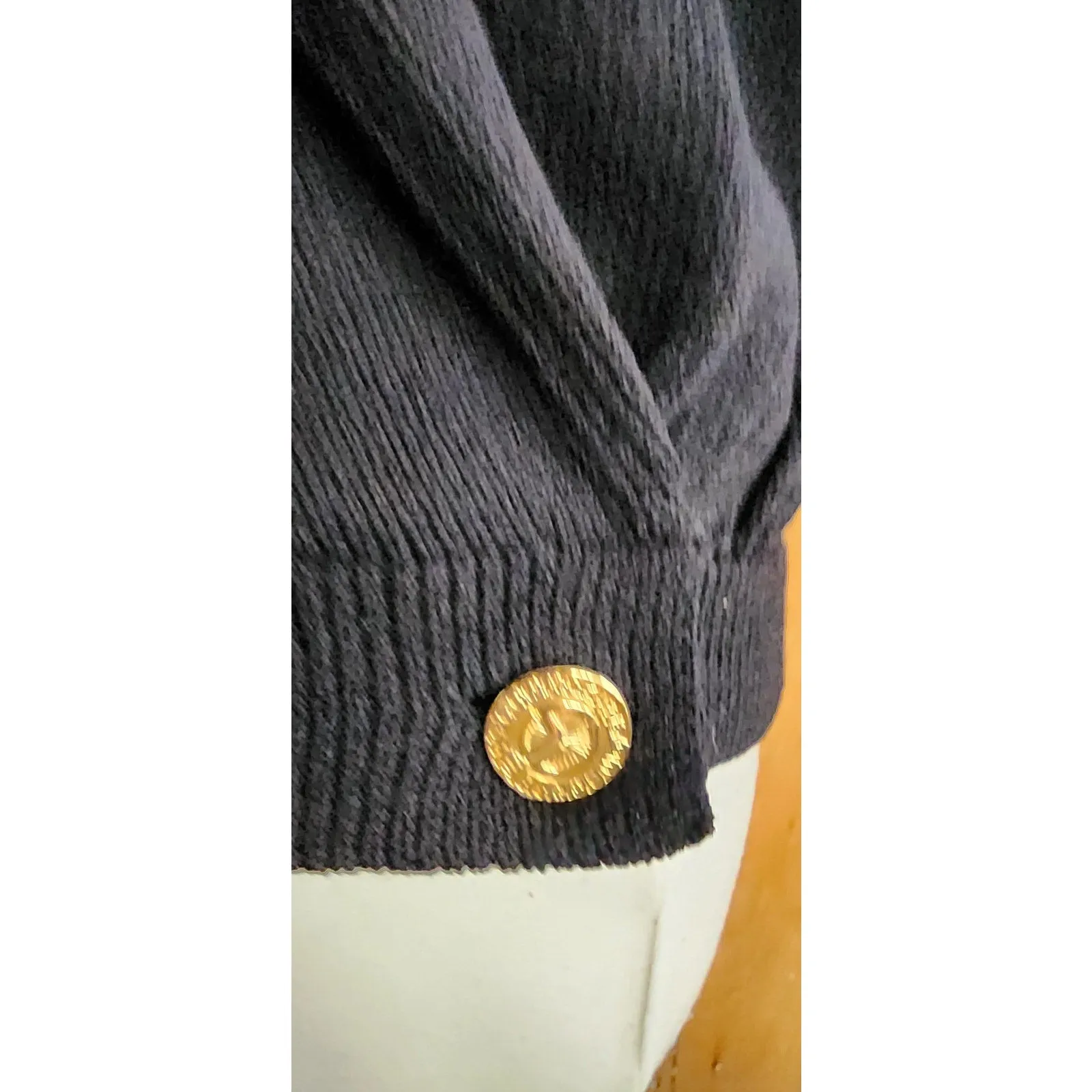 Vintage St John Knit Sweater Jacket in Black, Wrap Style