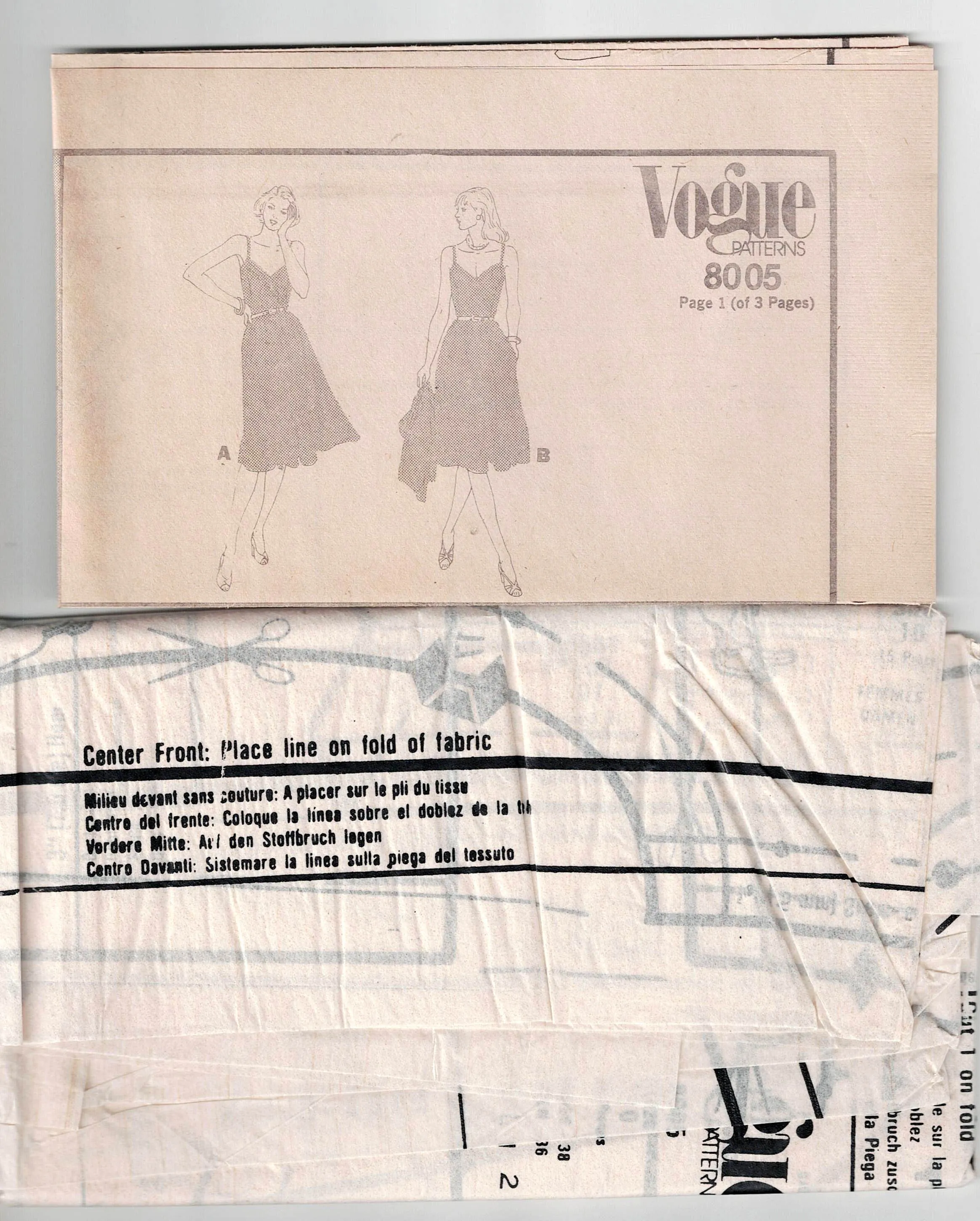 Vogue 8005 Womens Mock Wrap Sundress & Jacket 1980s Vintage Sewing Pattern Size 10 UNCUT Factory Folded