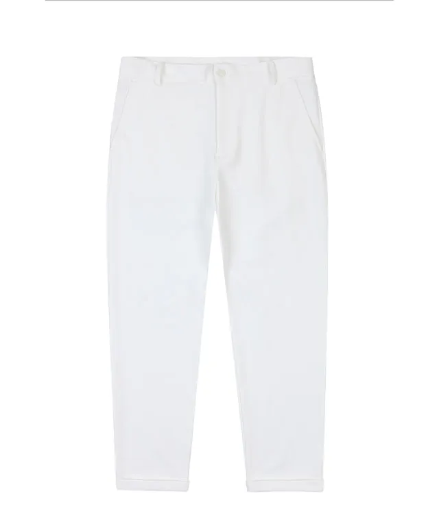 [Warehouse Sale] Haley Men Roll Up Jogger Pants - White