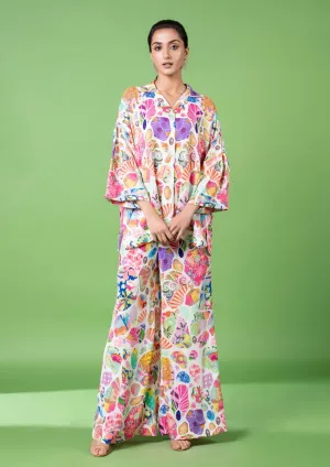 White block printed shirt and pants