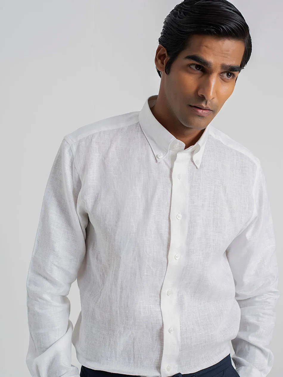 WHITE LINEN SHIRT